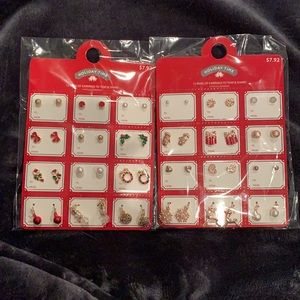 12 gold & 12 rose gold hypoallergenic Christmas fashion earrings NIP